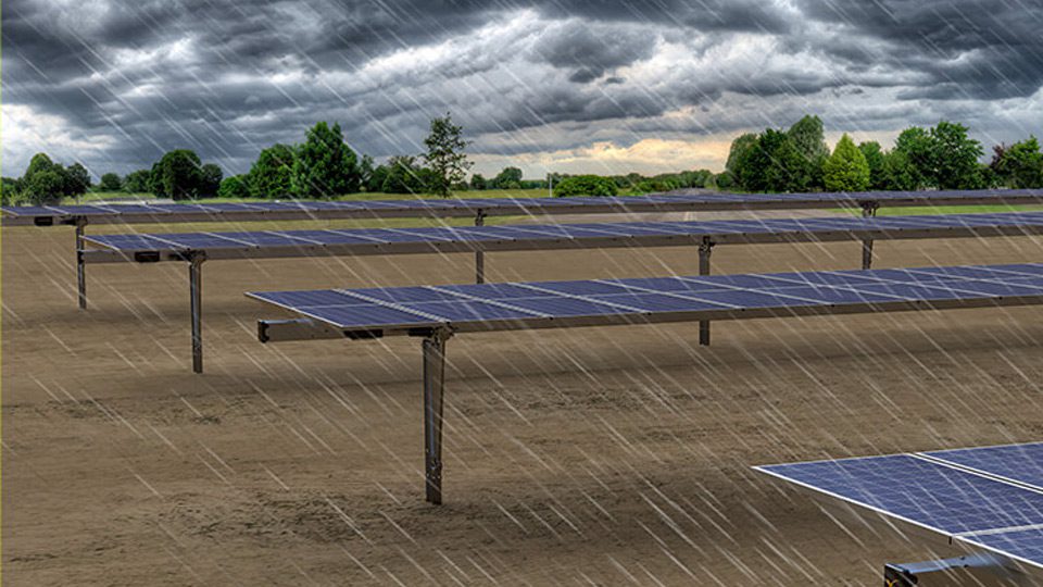 Raining in Solar Plan Farm
