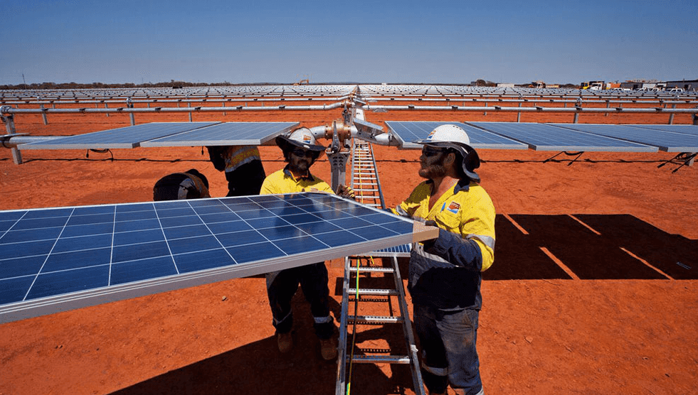 Workers Installing Solar Panel